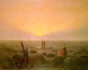 Moon rising over Sea - 卡斯帕尔·大卫·弗里德里希